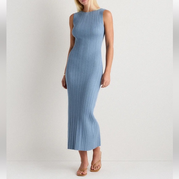 Quince Black Cotton Cashmere Ribbed Sleeveless Midi
Dress Size Small - Picture 7 of 8